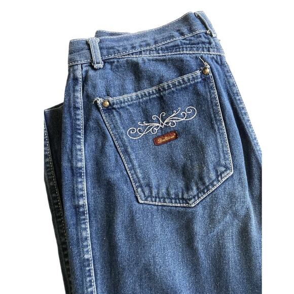 Vintage 70s Boho Hippie Brittania High Rise Blue Denim Flare Jeans Size 27 - Picture 6 of 7